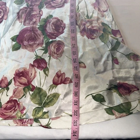 Oscar de la Renta Pink Label Romantic Satin Nightgown Negligee Flare Pink Sz XL - Picture 8 of 8